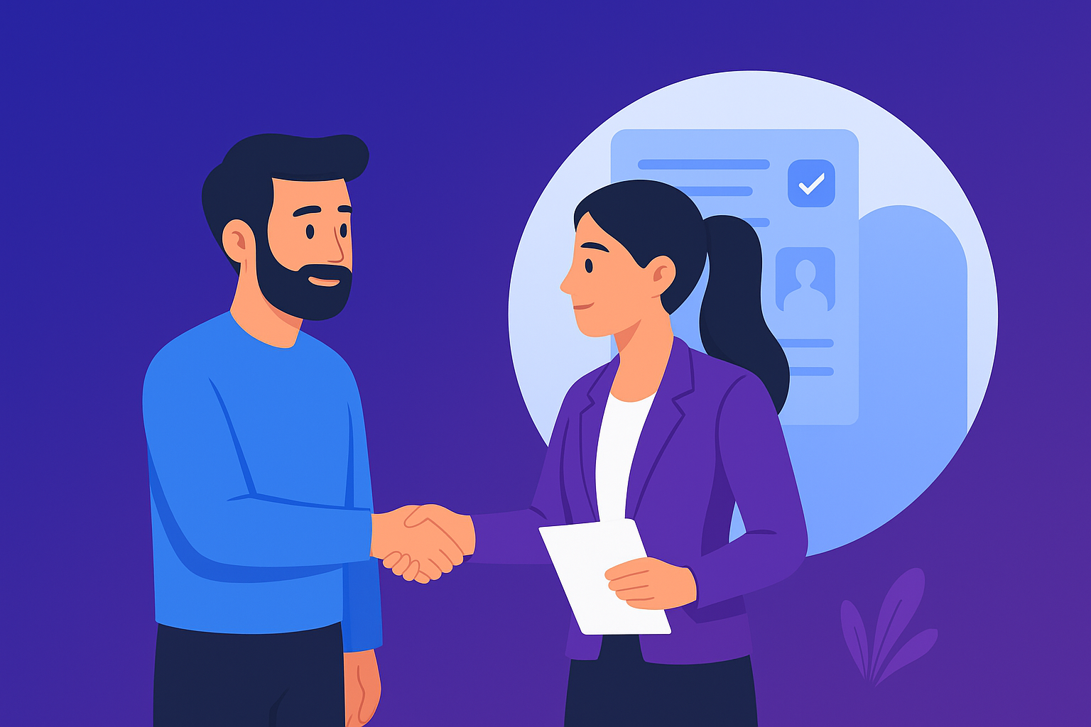 Helper Recruiter Handshake